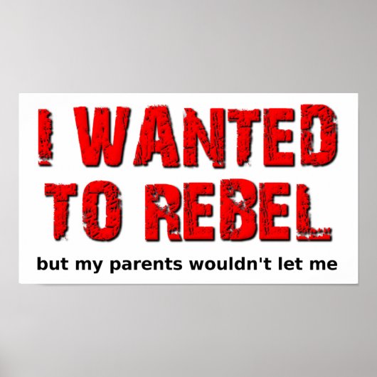 Affiche drôle "Je voulais me rebeller" (Devant)
