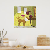 Affiche drôle Lampe de reniflage Collier E-C Chien (Cuisine)