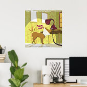 Affiche drôle Lampe de reniflage Collier E-C Chien (Bureau à domicile)