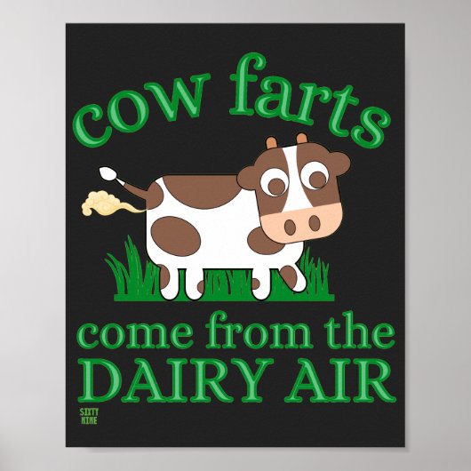 affiche drôle "PETS DE VACHE..." (Devant)