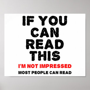 Affiche drôle que la plupart des gens peuvent lire