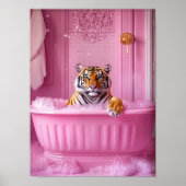 Affiche drôle rose imprimée Tigre Dopamine dans la (Devant)