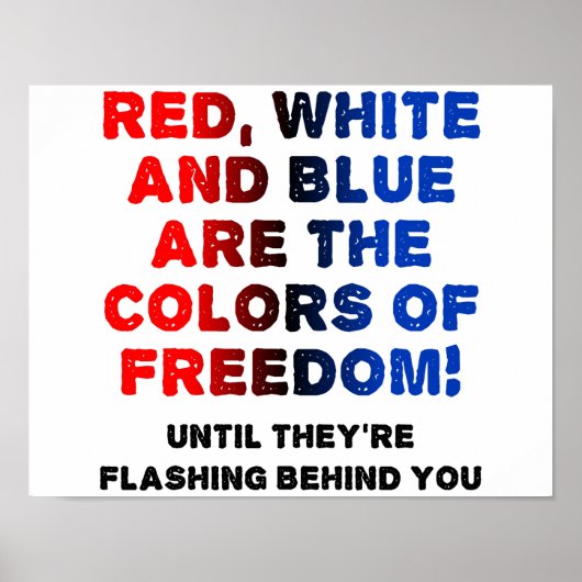 Affiche drôle rouge blanc et bleu (Devant)