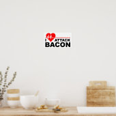 Affiche drôle sur le bacon provoquant une crise ca (Cuisine)