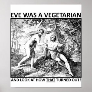 Affiche drôle végétarienne Ève