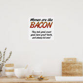 Affiche drôle Women Are Bacon (Cuisine)