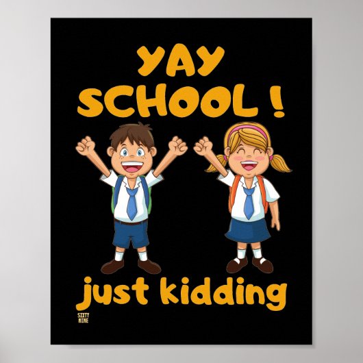affiche drôle "YAY SCHOOL" (Devant)