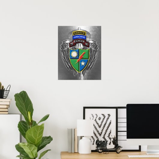 Affiche du 75e régiment de rangers (Bureau à domicile)