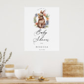 affiche du baby shower de lapin fleur sauvage (Cuisine)