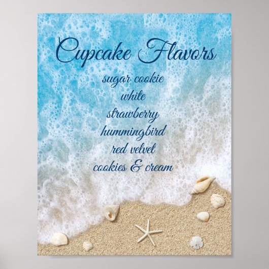 Affiche du bar à desserts Vagues de la plage bleue (Devant)