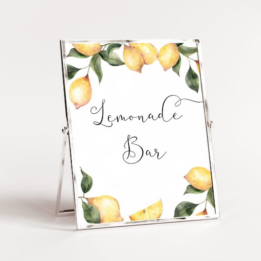 Affiche du bar à limonade à l'aquarelle au citron