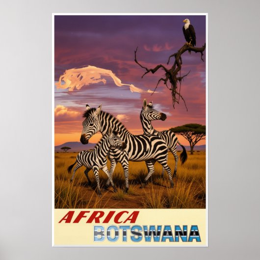 Affiche du Botswana, Afrique (Devant)