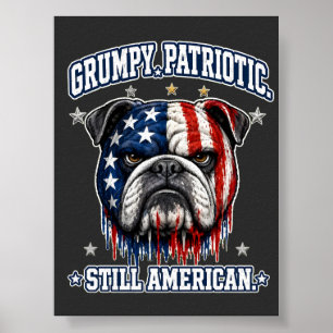 Affiche du bouledogue patriotique grincheux du 4 j