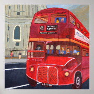 Affiche du bus rouge de Londres