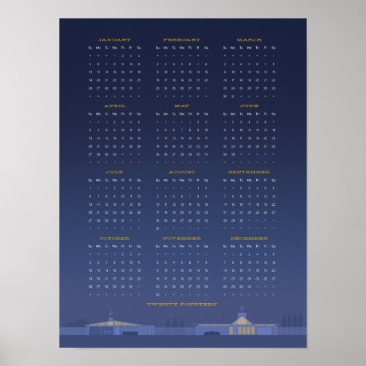 Affiche du calendrier 2014 style mi‑siècle (Devant)