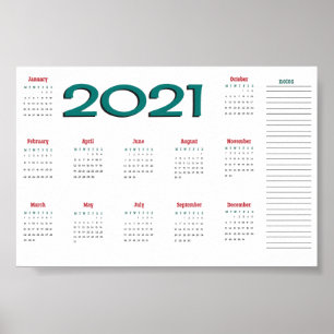 Affiche du calendrier 2021