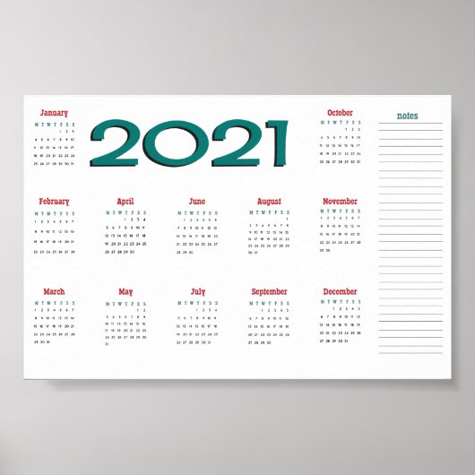 Affiche du calendrier 2021 (Devant)