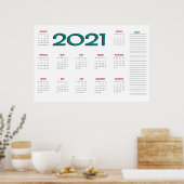 Affiche du calendrier 2021 (Cuisine)