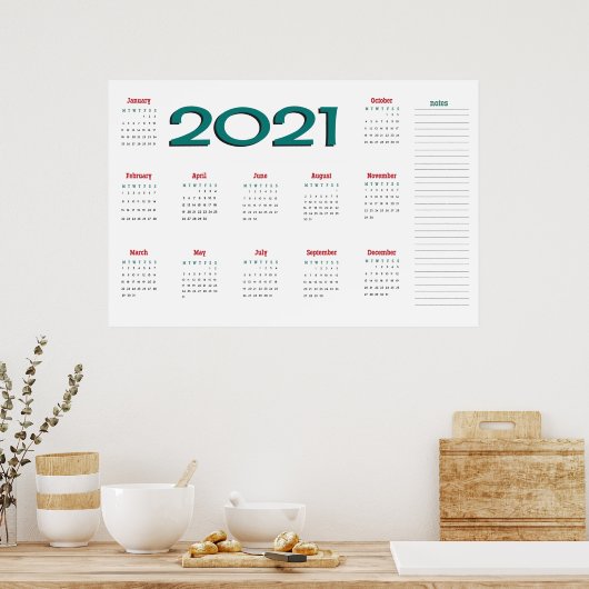 Affiche du calendrier 2021 (Cuisine)
