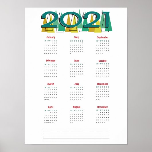 Affiche du calendrier 2021 (Devant)