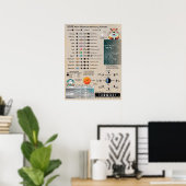 Affiche du calendrier astronomique des phases luna (Bureau à domicile)