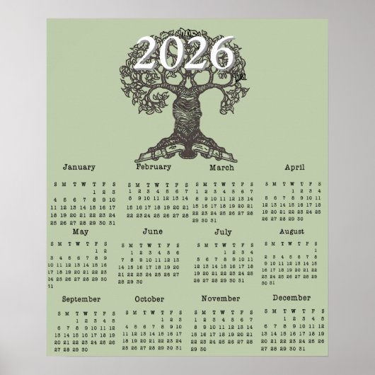 Affiche du calendrier de l'arbre de lecture 2026 d (Devant)