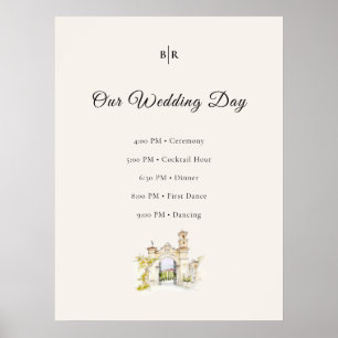 Affiche du calendrier de mariage en Toscane Ordre 