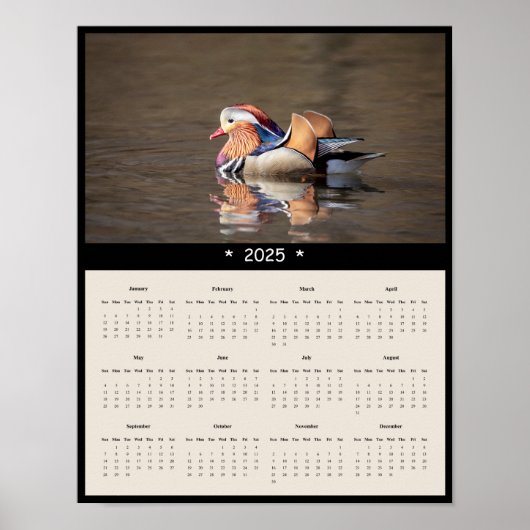 Affiche du calendrier du mur de canard mandarin 20 (Devant)