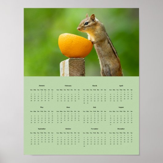 Affiche du calendrier du mur de Chipmunk 2025 (Devant)