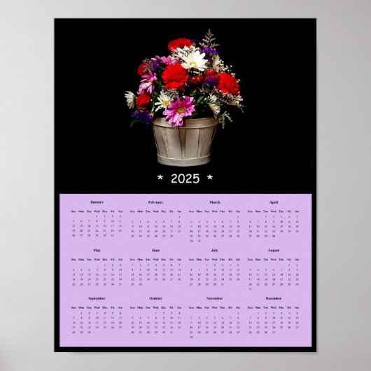 Affiche du calendrier mural des fleurs de printemp (Devant)