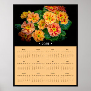 Affiche du calendrier mural des fleurs de printemp