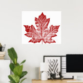 Affiche du Canada Affiche de la feuille d'érable d (Bureau à domicile)