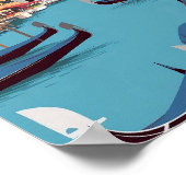 Affiche du canal de Venise - Scène Vectorielle Pla (Coin)