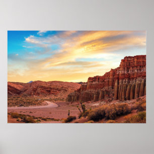 Affiche du canyon du désert Art mural du coucher