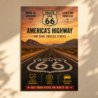 Affiche du centenaire de la route 66 d'Amérique vi