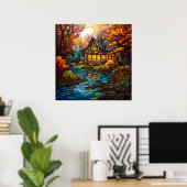 Affiche du chalet d'automne (Bureau à domicile)