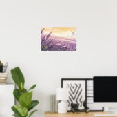 Affiche du champ de lavande au coucher du soleil (Bureau à domicile)