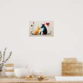 affiche du chat chien : Inspiré par Miró (Cuisine)