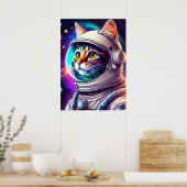 Affiche du chat de l'espace arc-en-ciel - Impressi (Cuisine)