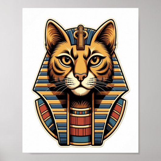 Affiche du Chat Pharaon Égyptien – Mur de l'Égypte (Devant)