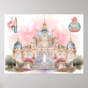 Affiche du château de glamour des petites filles.