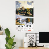 Affiche du château de Windsor sur les chemins de f (Bureau à domicile)