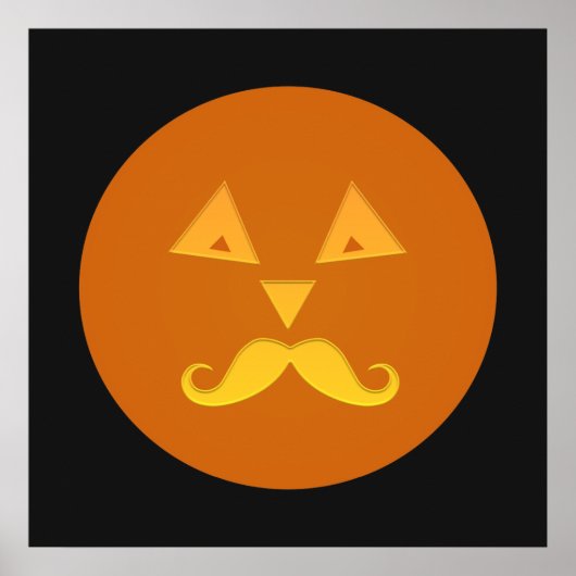 Affiche du Citrouille de la Moustache d'Halloween (Devant)