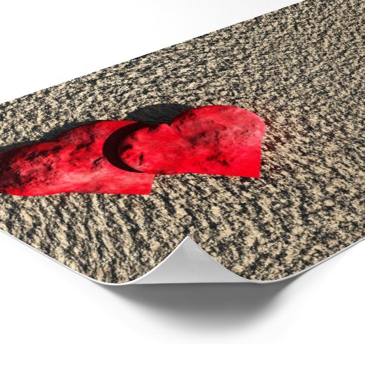 affiche du coeur sur sable (Coin)