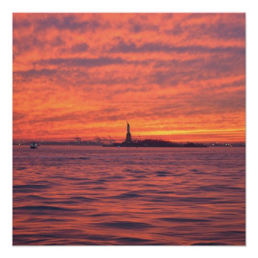 Affiche du coucher de soleil de la statue de la Li (Devant)