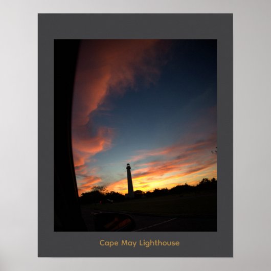 Affiche du coucher de soleil du phare de Cape May (Devant)