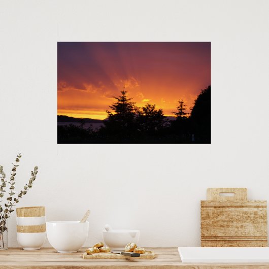 Affiche du coucher de soleil en Alaska (Cuisine)
