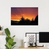 Affiche du coucher de soleil en Alaska (Bureau à domicile)