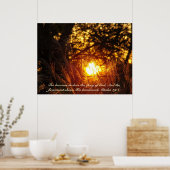 Affiche du coucher de soleil en herbe étincelante (Cuisine)