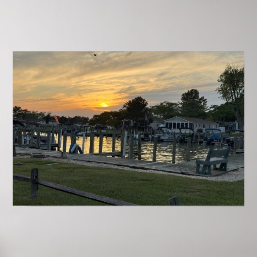Affiche du coucher de soleil sur la baie (Devant)